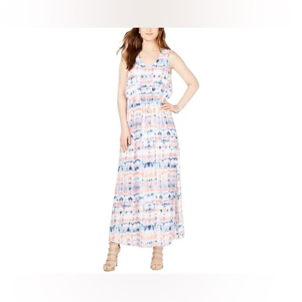 NWOT Karen kane Tie Dye print Sleeveless Maxi side Cut Maxi Dress